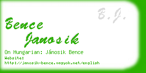 bence janosik business card